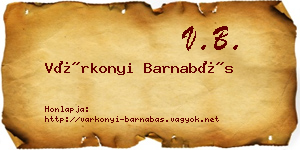 Várkonyi Barnabás névjegykártya